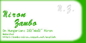 miron zambo business card